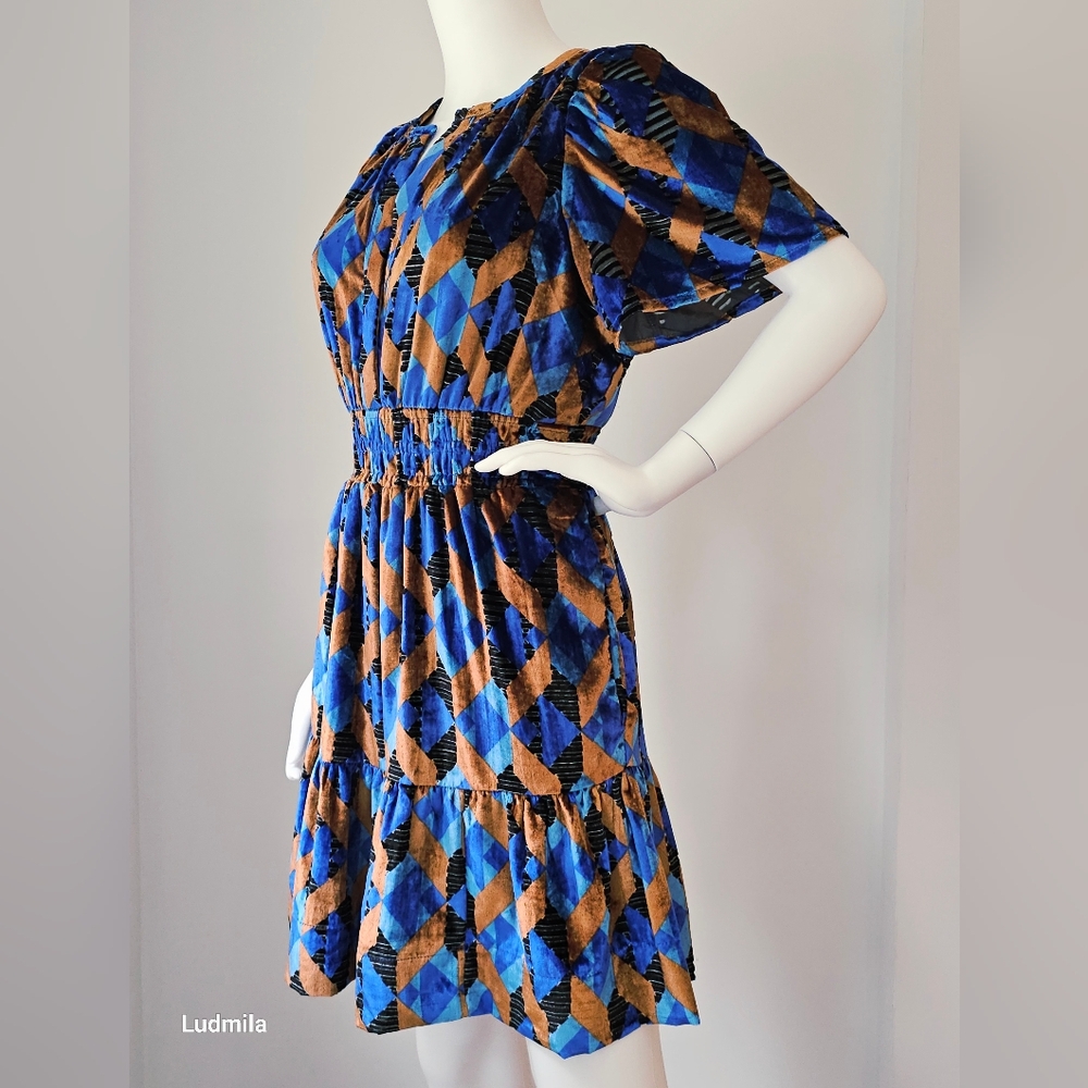 ANTHROPOLOGIE Women's Size M Velour Short Dress - Picture 5 of 11